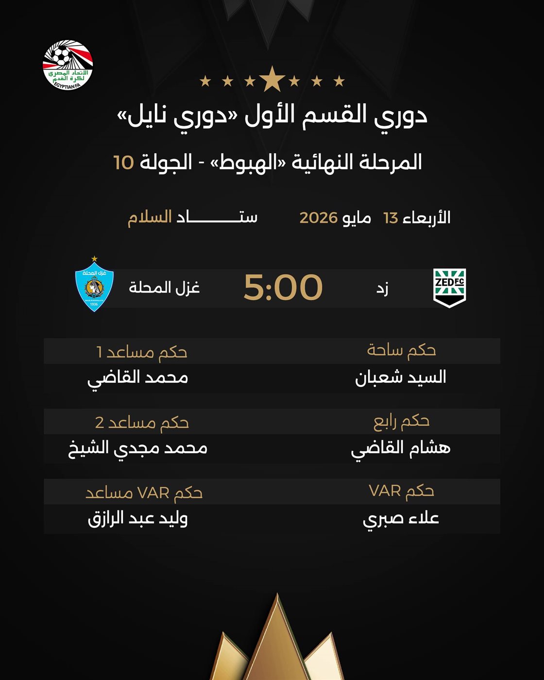 حكام مباراة زد ضد غزل المحلة، فيتو
