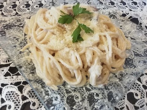طريقة عمل الاسباجتيى بالكريمة والثوم&nbsp;