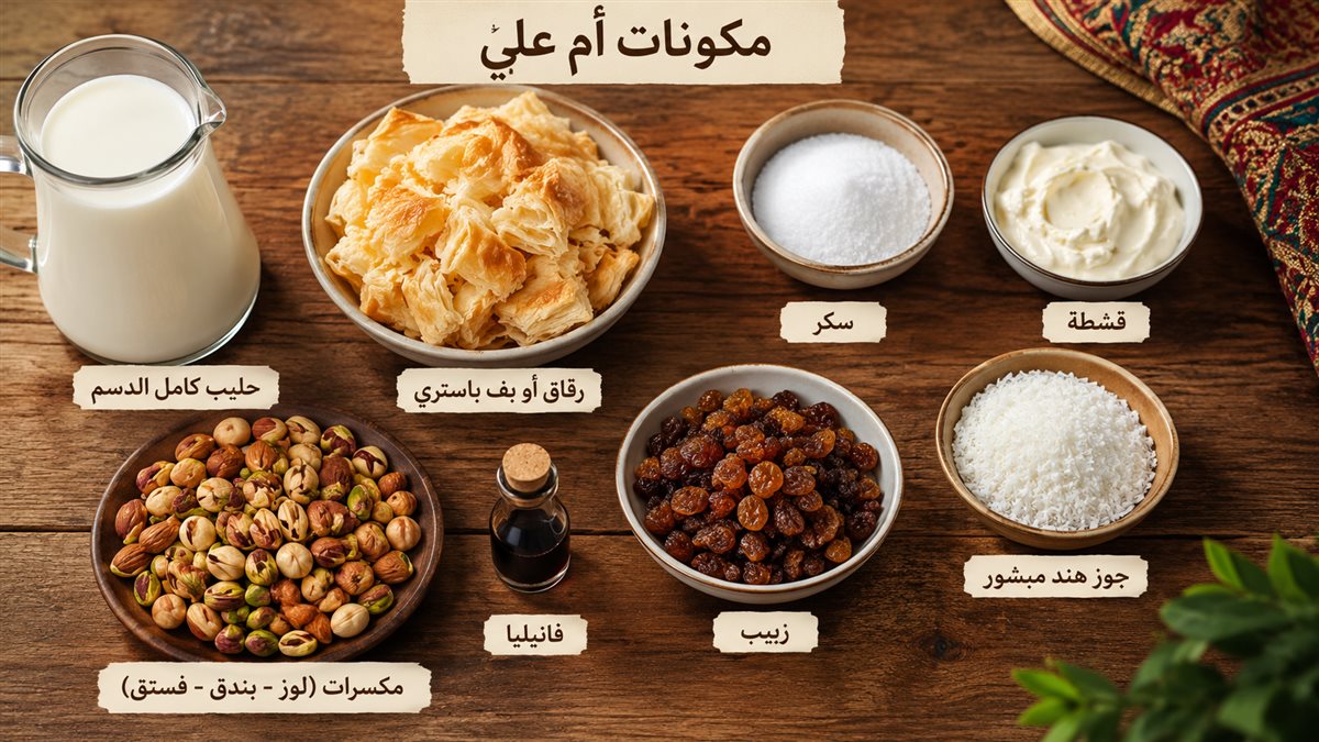 مكونات أم علي