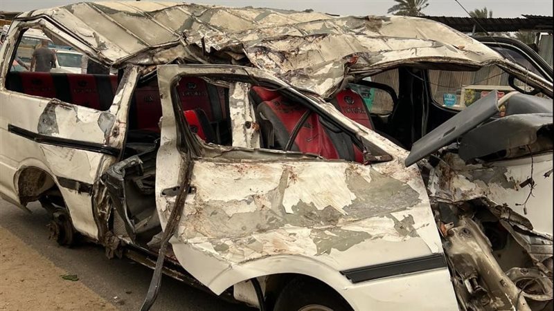 إنقلاب سيارة ميكروباص&nbsp;