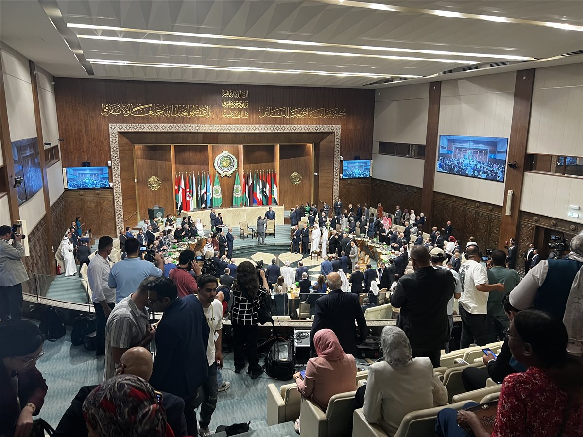 بدء حفل توديع أبو الغيط وحسام زكى بالجامعة العربية، فيتو