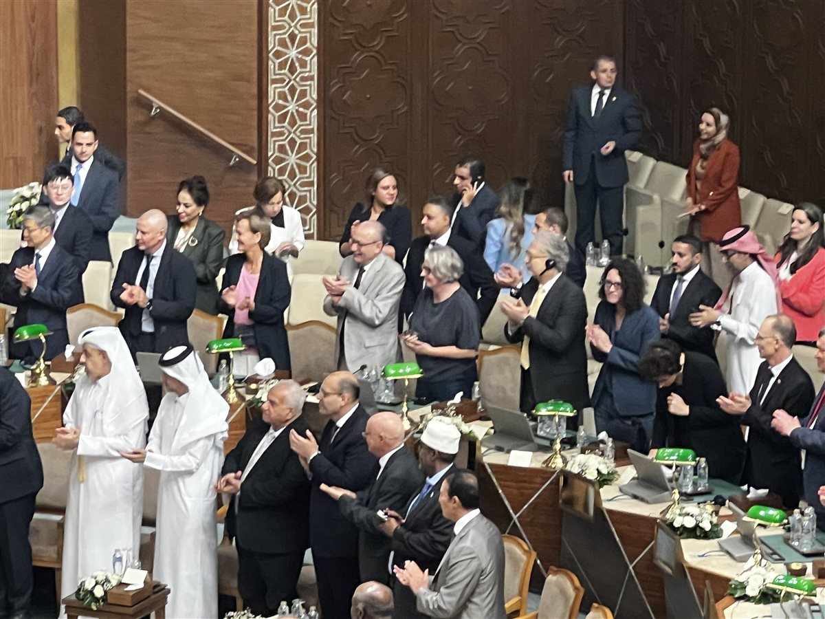 بدء حفل توديع أبو الغيط وحسام زكى بالجامعة العربية، فيتو