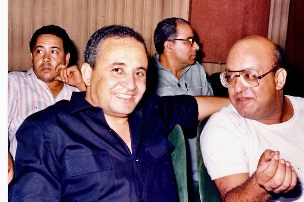 خيرى بشارة ووحيد حامد فى احد اللقاءات السينمائية&nbsp;