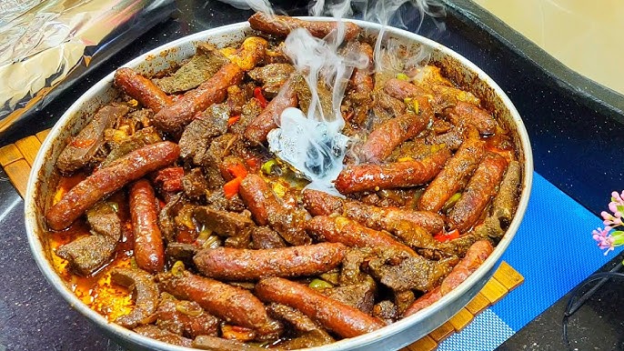 طريقة عمل طاسة الكبدة والسجق