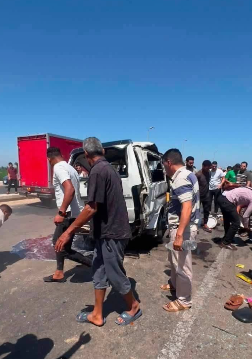 اصطدام ميكروباص وسيارة ملاكي في كفر الشيخ