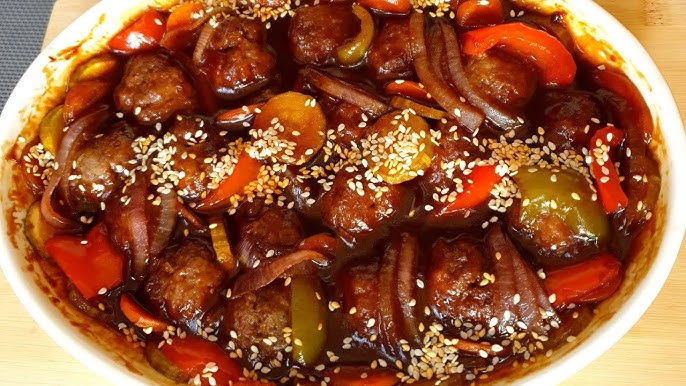 طريقة عمل كرات اللحم بصوص السويت آند ساور