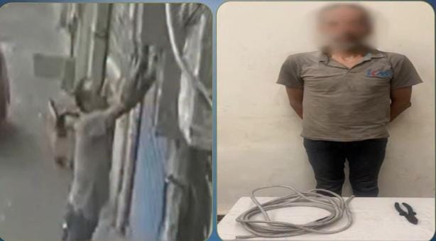سرقة كابل كهرباء تنتهي بحريق في سيدي جابر، لحظات صادمة وثقتها كاميرات المراقبة، فيتو