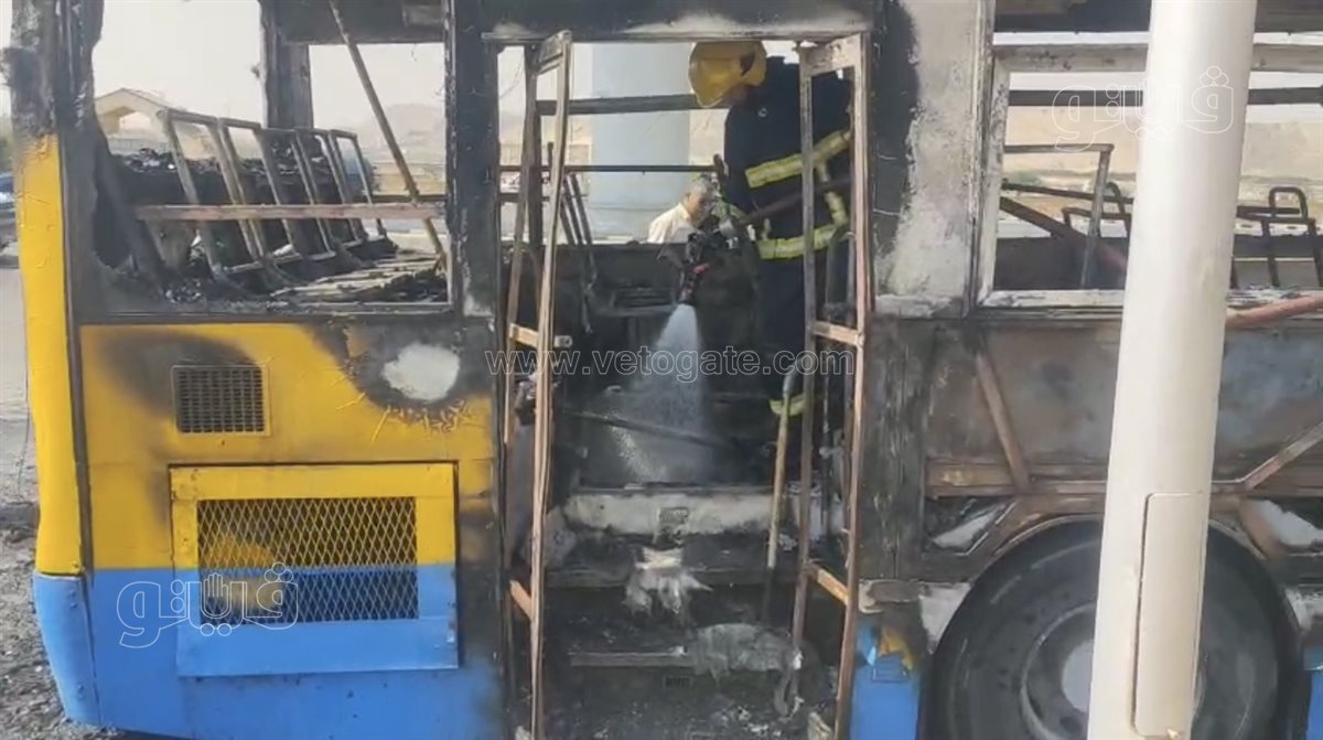 اندلاع حريق داخل أتوبيس نقل عام بمدينة نصر، فيتو