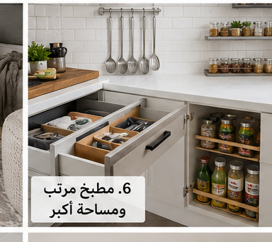 حيل التخزين بالمطبخ