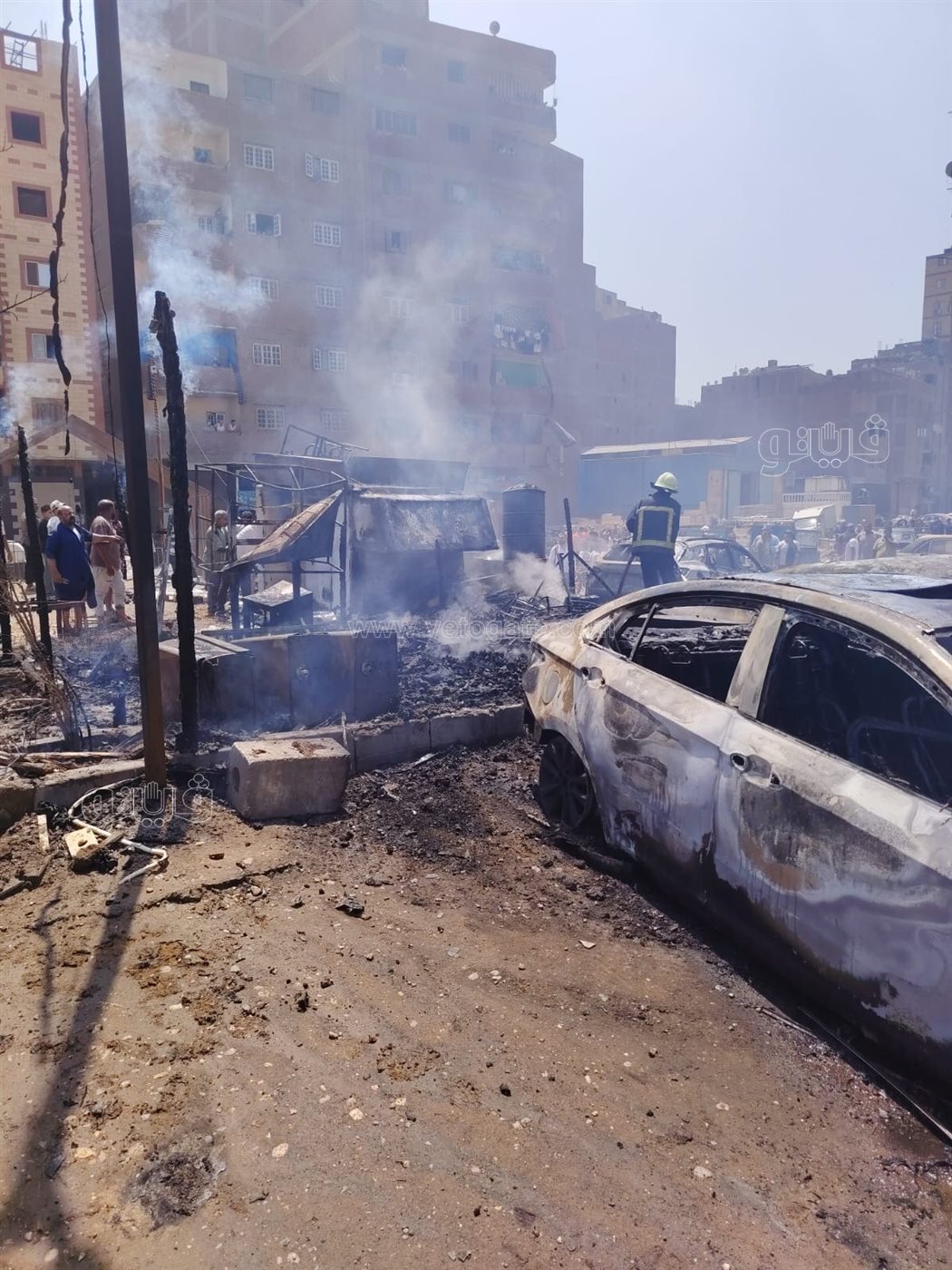 صور من الجراج اثناء الحريق&nbsp;