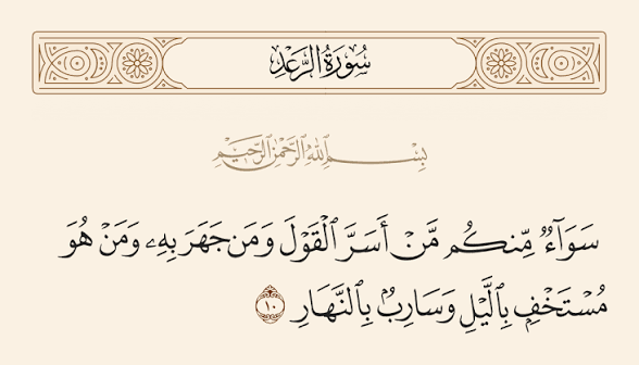 سورة الرعد الآية 10