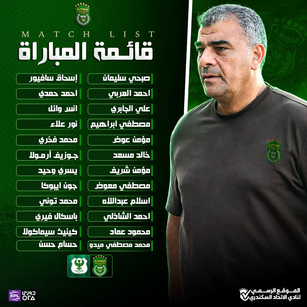 قائمة الاتحاد السكندري لمواجهة المصري، فيتو