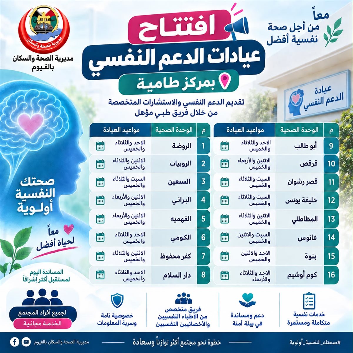 مواعيد العيادات بطامية