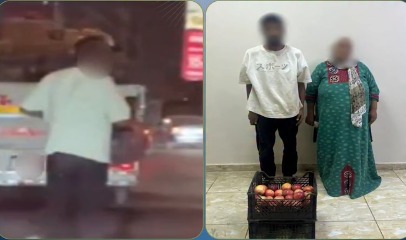 لص يستغل مطبًا صناعيًا لسرقة قفصين فاكهة من سيارة ربع نقل بالقليوبية