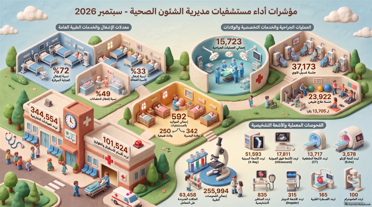 تقديم أكثر من 867 ألف خدمة طبية بمستشفيات الشرقية خلال سبتمبر الماضي