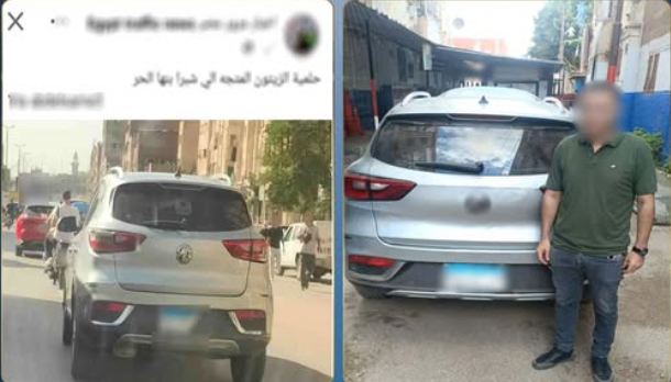 سقوط قائد سيارة ملاكي منتهية التراخيص في الزيتون