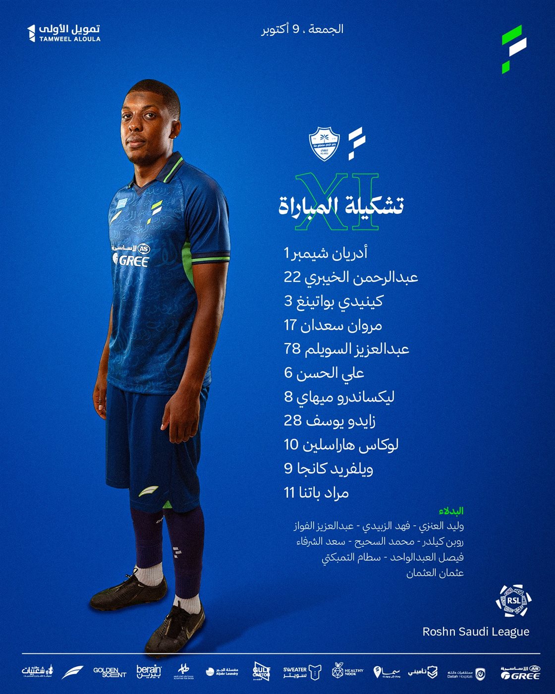 التشكيل الرسمي لمباراة أهلي جدة والفتح في الدوري السعودي