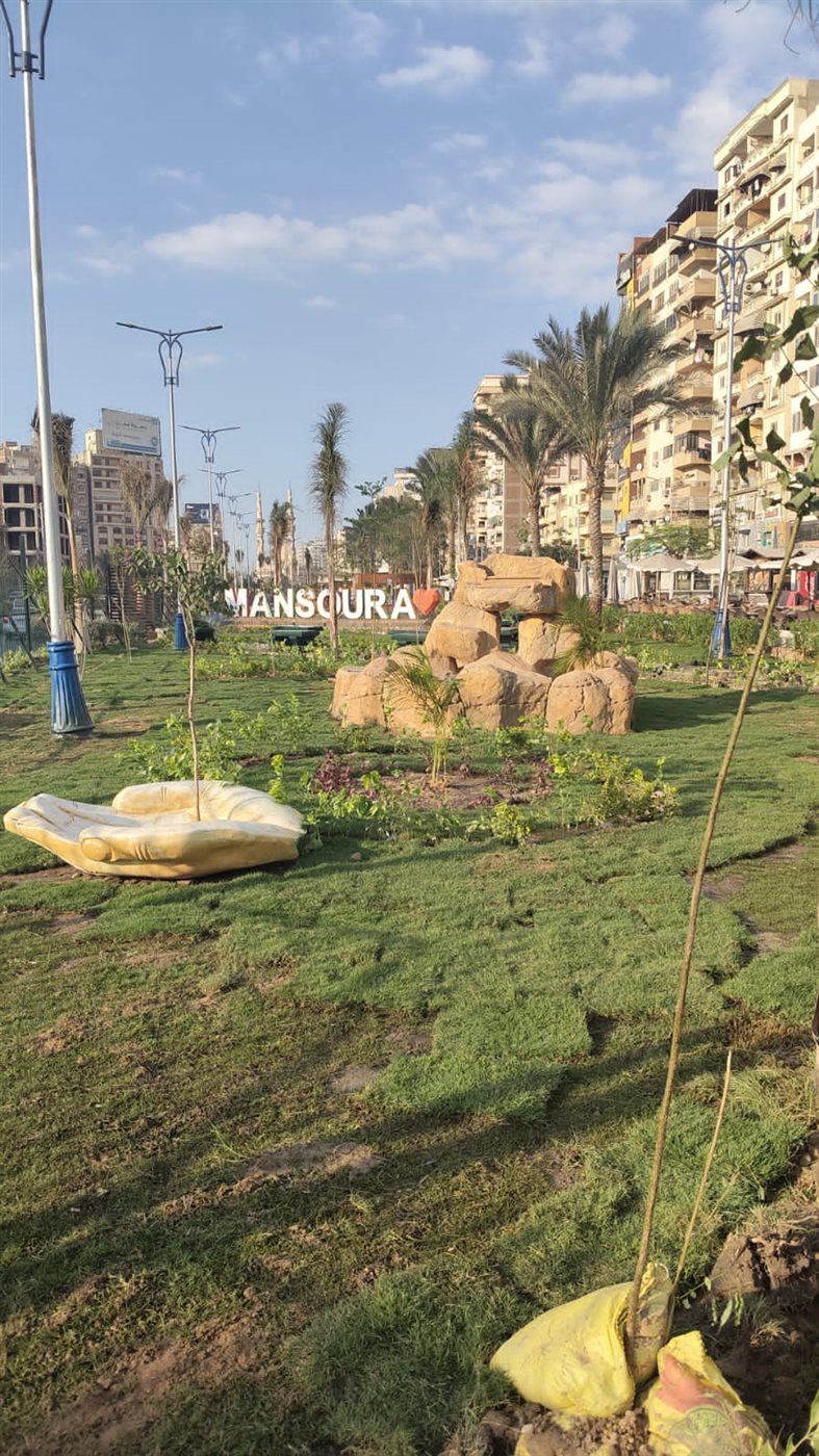 حديقة جزيرة الورد بشارع الجيش في حي شرق المنصورة، فيتو