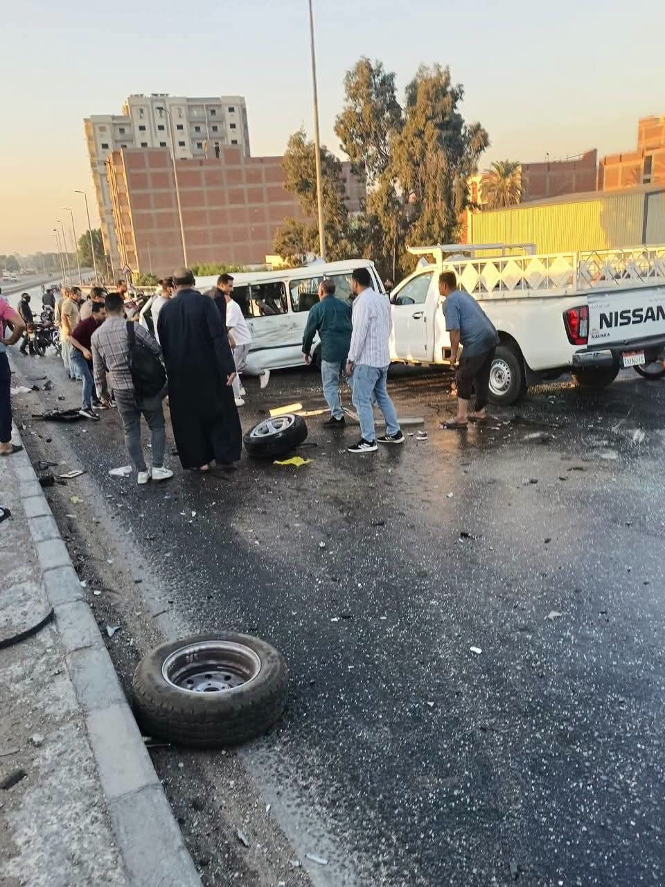 ارتفاع عدد ضحايا حادث الطريق الزراعي بالقليوبية لـ5 وفيات و12 مصابا