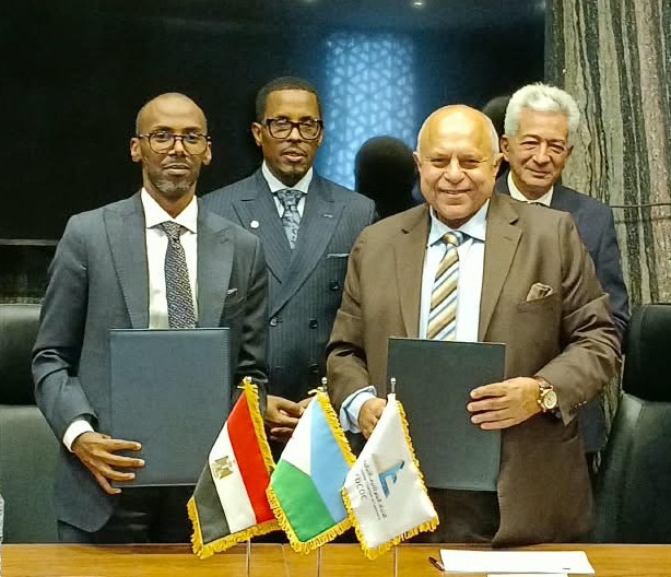 خلال مراسم توقيع مذكرة التفاهم بين اتحاد الغرف التجارية المصري والجيبوتي