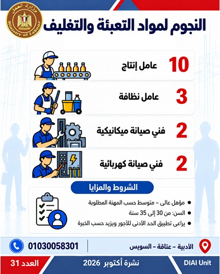 توفير 2541 فرصة عمل جديدة في 16 محافظة.. تعرف على أماكن التقديم