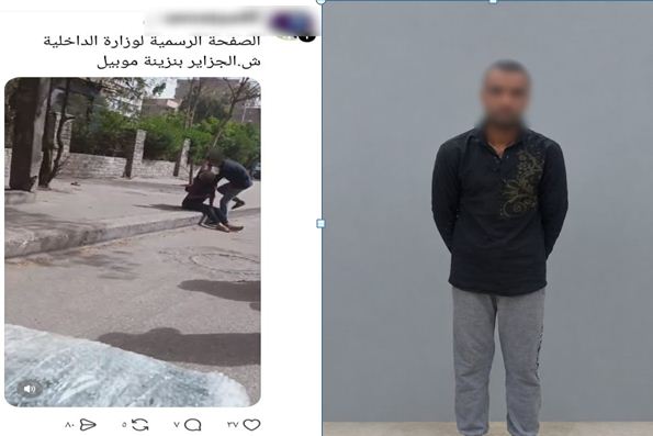 عامل يعتدي على زوجته بأحد شوارع البساتين