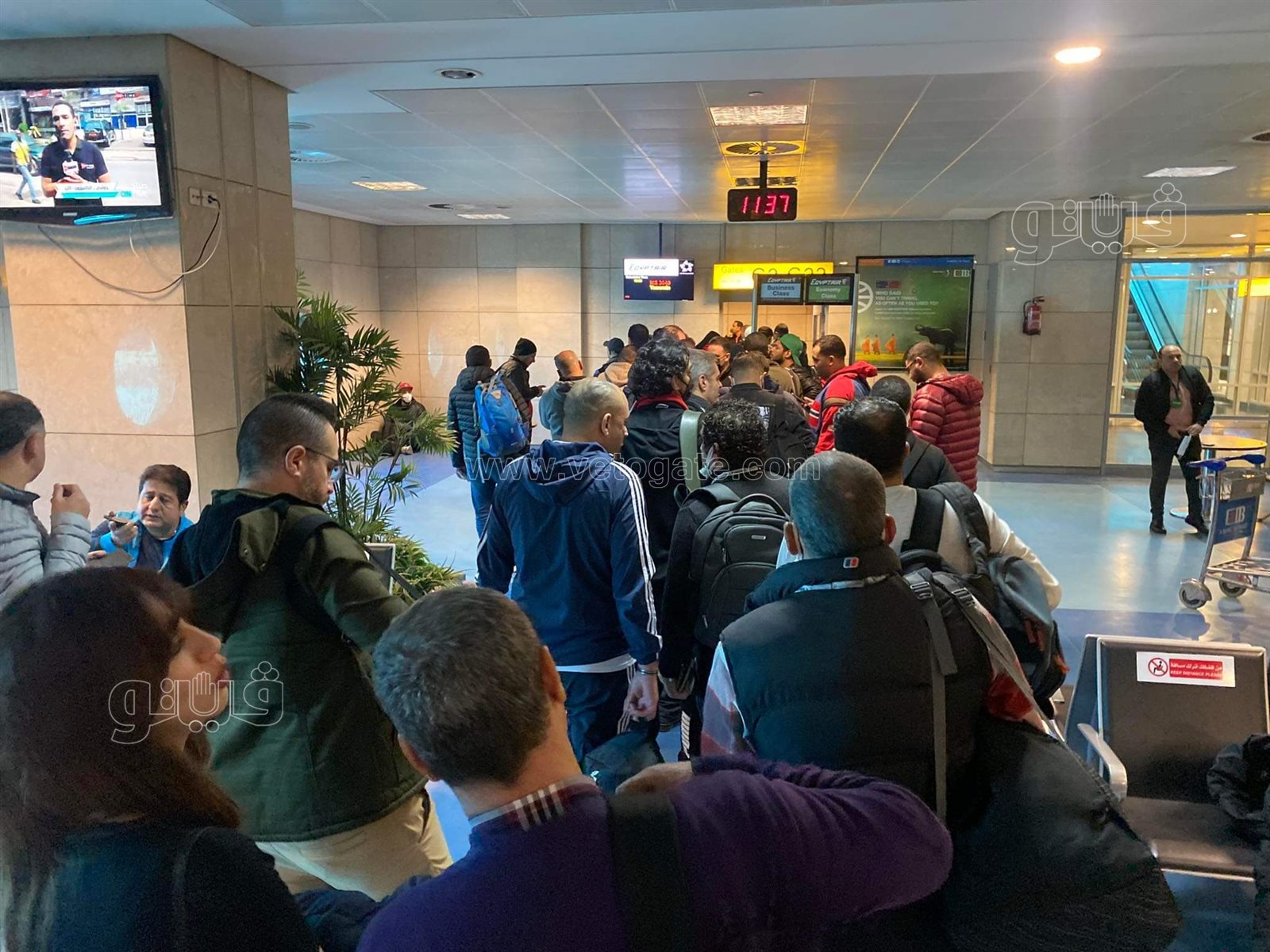 احتشاد الجماهير بمطار القاهرة للسفر إلى الكاميرون لدعم منتخب مصر (18)
