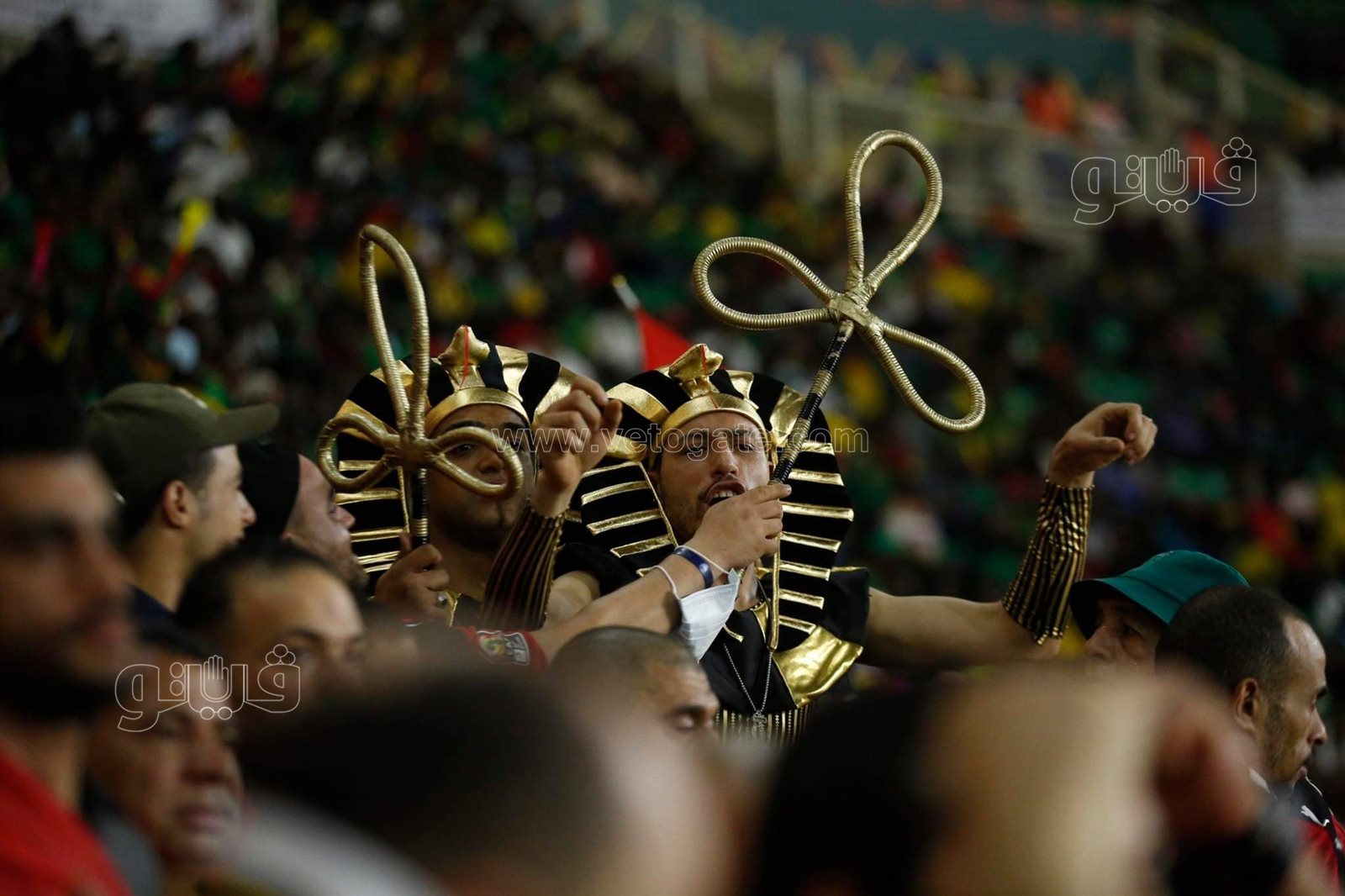 مصريون يشجعون المنتخب بالكاميرون (1)