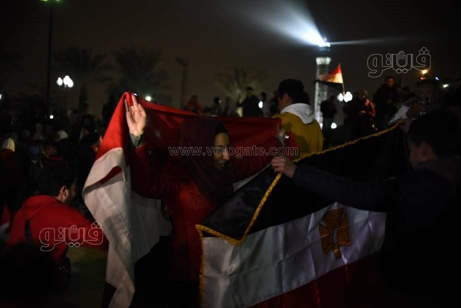 فرحة جنونية للجمهور المصري بمركز شباب الجزيرة بعد الفوز على الكاميرون (15)