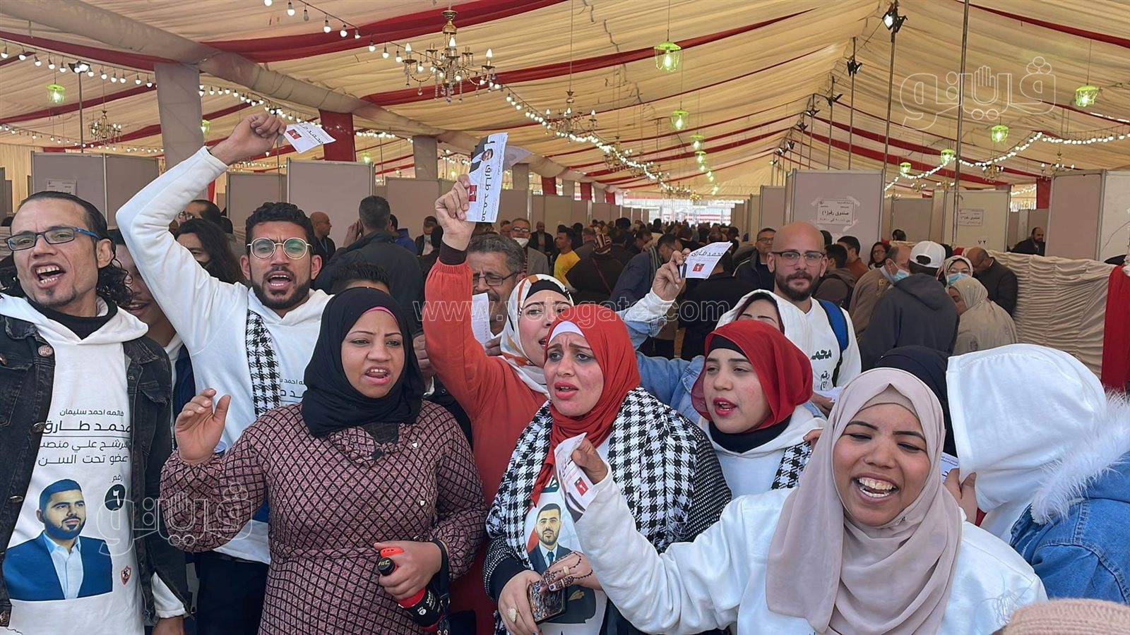 هتافات ودعاية داخل الخيم الانتخابية بنادي الزمالك (3)