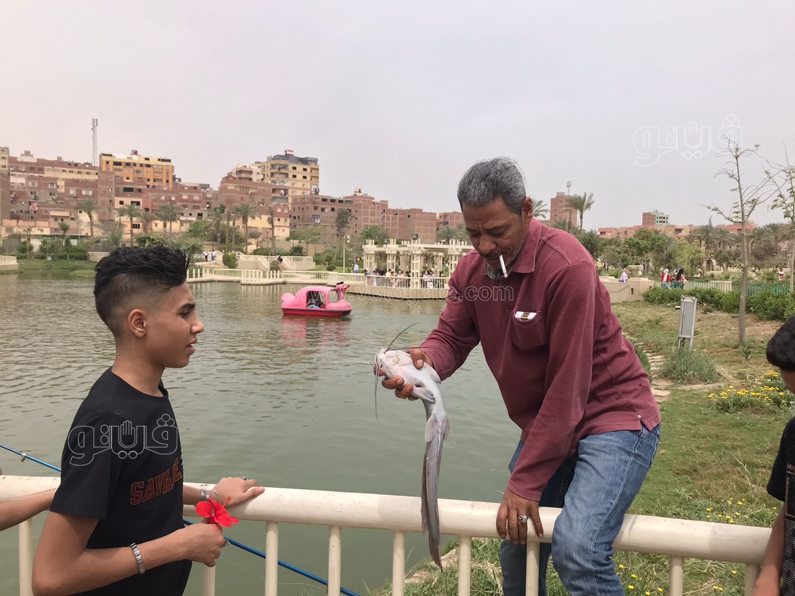 بطريقة غريبة.. زوار حديقة الجيزة يحتفلون بأول أيام العيد (4)