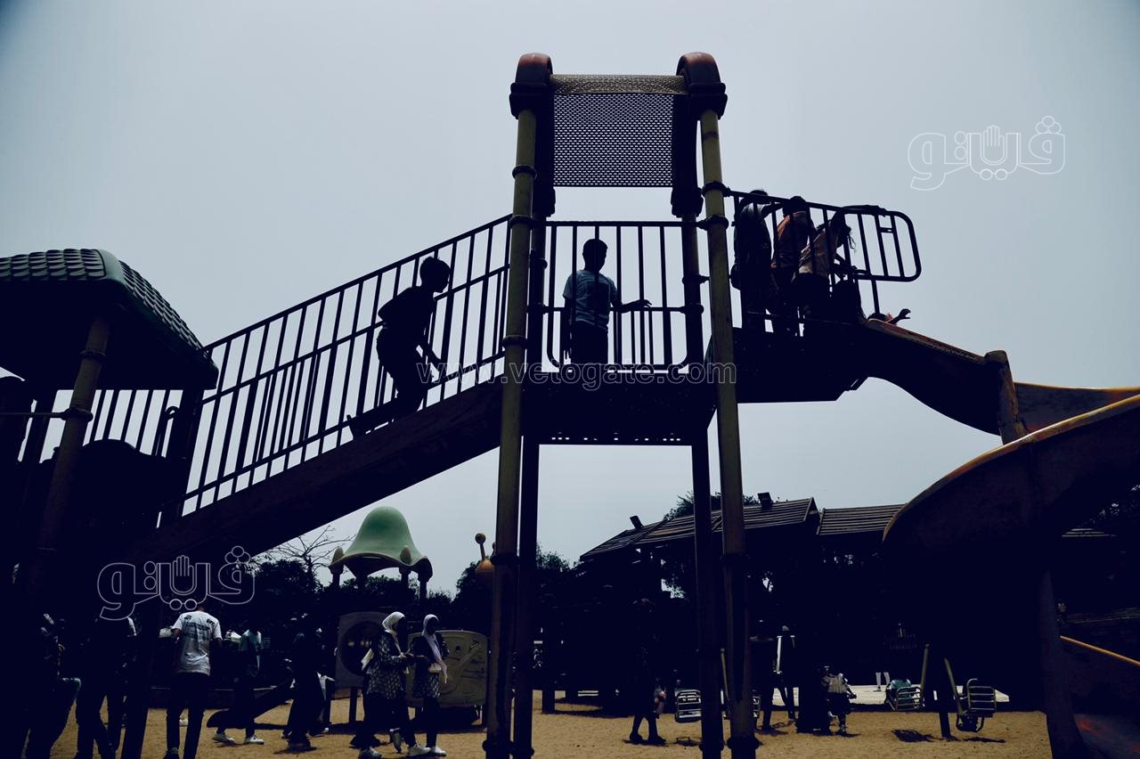 زوار حديقة الأزهر يستمتعون بملاهي الحديقة (8)