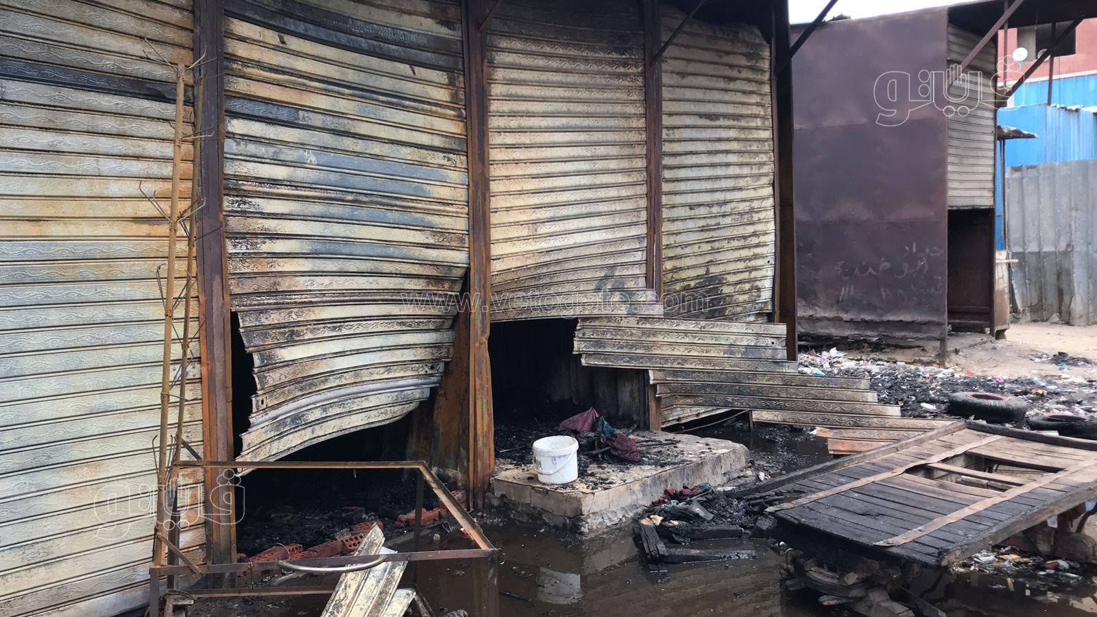 آثار حريق 10 محال في المرج الجديدة (3)