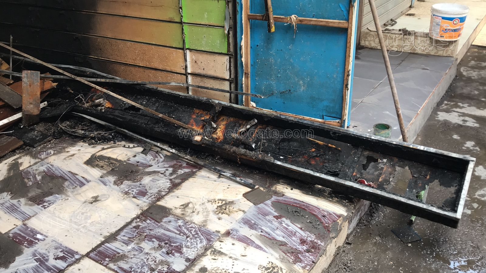 آثار حريق 10 محال في المرج الجديدة (4)