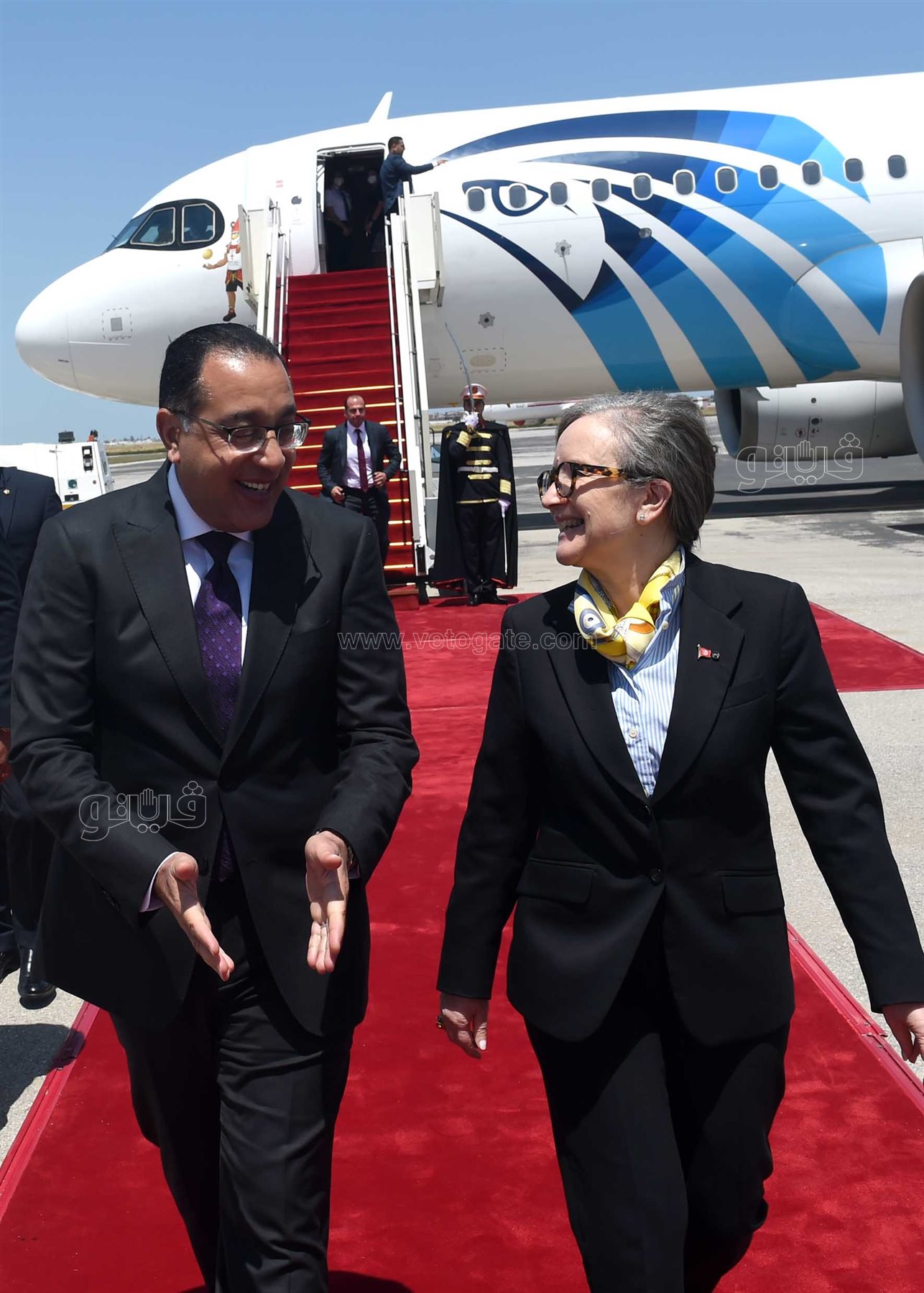 استقبال رئيس الوزراء مصطفي مدبولي في تونس (7)