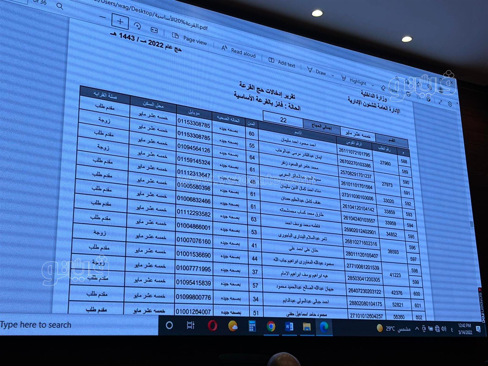 أسماء الفائزين في قرعة الحج بمحافظة القاهرة (14)