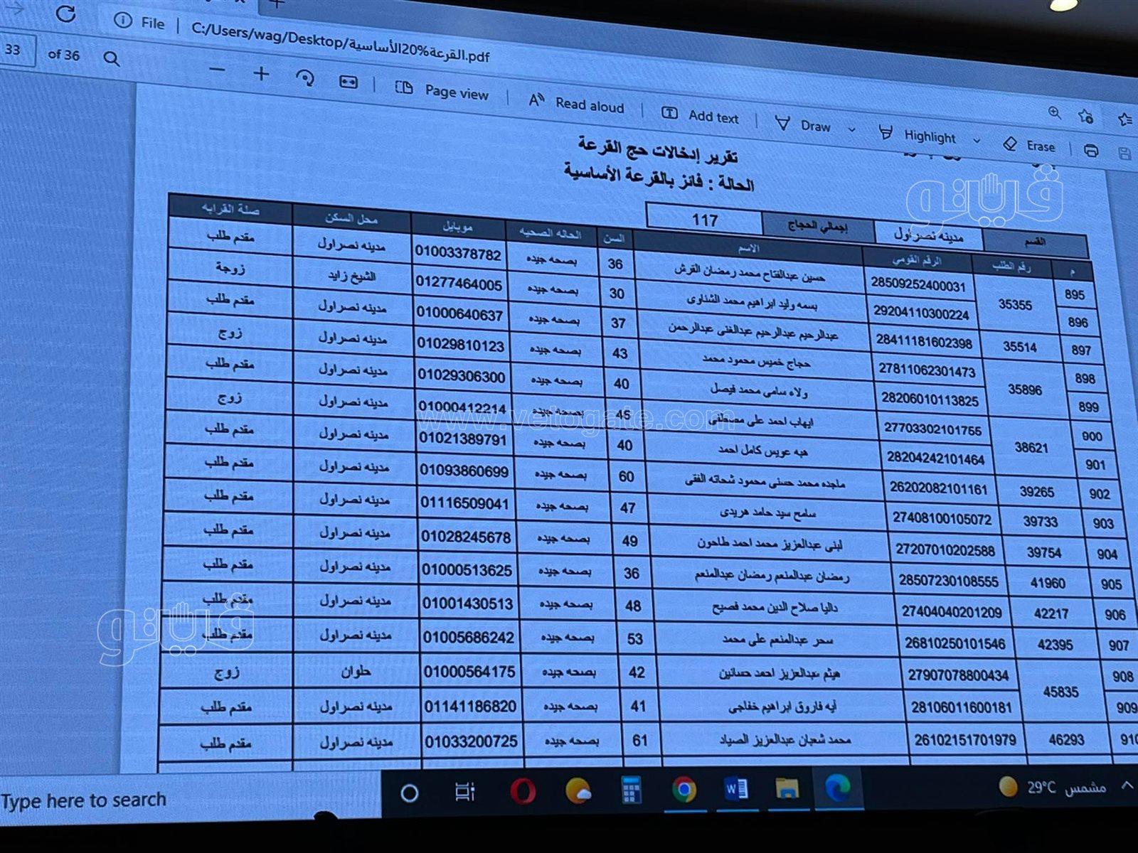 أسماء الفائزين في قرعة الحج بمحافظة القاهرة (16)