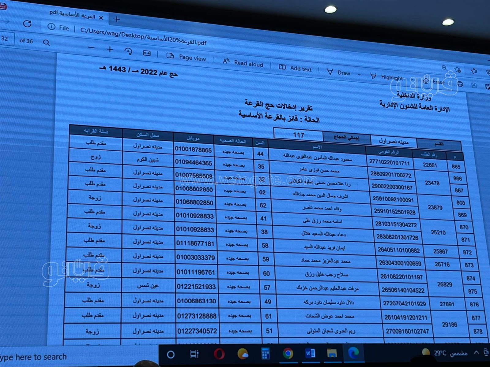 أسماء الفائزين في قرعة الحج بمحافظة القاهرة (32)