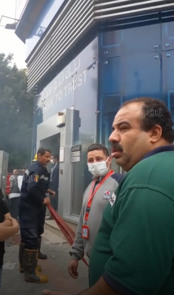 إخماد حريق داخل بنك Cib (2)