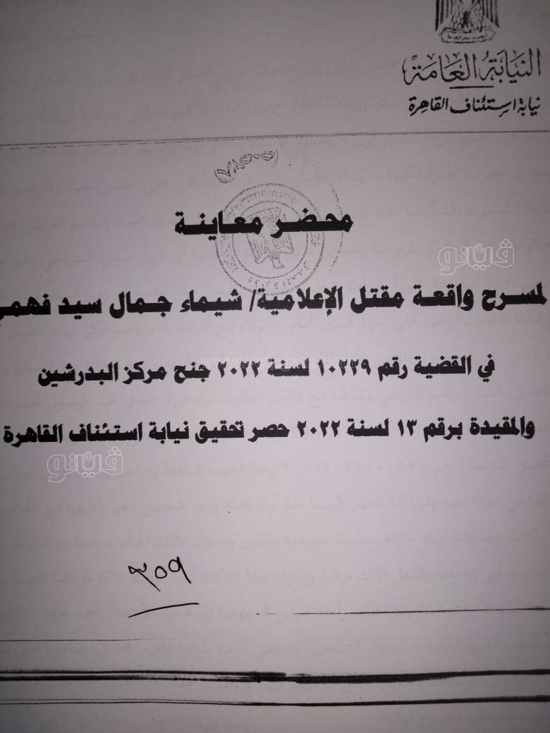 نص تحقيقات النيابة في قضية مقتل المذيعة شيماء جمال (291)