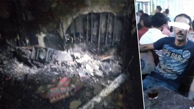 أبو البنات عاد لينتقم.. رب أسرة يشعل النار بشقة زوجته وبناته بطنطا | صور