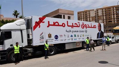 وصول 133 طن مساعدات غذائية من صندوق تحيا مصر للقرى الأكثر احتياجاً بالفيوم | صور