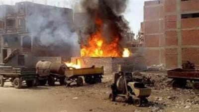 السيطرة على حريق مخزن للأنابيب بالخانكة