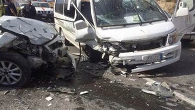 إصابة 7 أشخاص فى تصادم ميكروباص وملاكى بطريق الفيوم