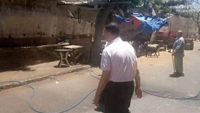 رش وتعقيم مقابرعامود السواري في الإسكندرية