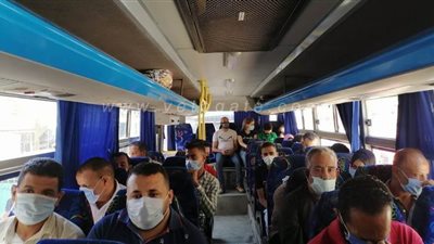 النقل العام بالإسكندرية: نسبة ارتداء الكمامات للجمهور 80%| صور