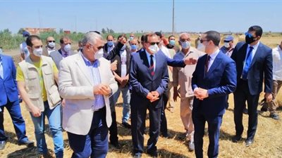 وزير الزراعة يتفقد حصاد القمح بمزرعة القرضا في كفر الشيخ | صور