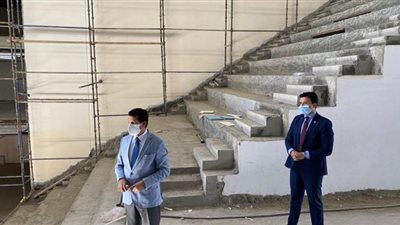 وزير الرياضة يتفقد مشروع إنشاء الصالة المغطاة في 6 أكتوبر| صور