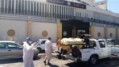 حملات تطهير بديوان عام الدقهلية لاستقبال المحافظ بعد تعافيه من كورونا