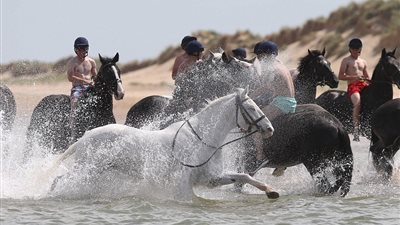 بالصور.. فرسان بريطانيا ينزلون البحر بـ 